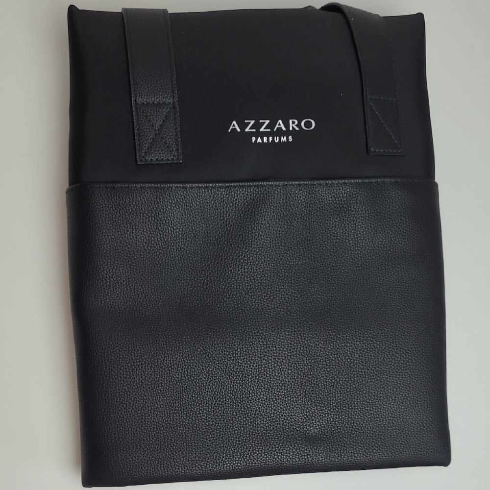 AZZARO PARFUMS LARGE FAUX PEBBLED LEATHET SMALL TRAVEL DUFFEL BAG NEW WITH TAGS